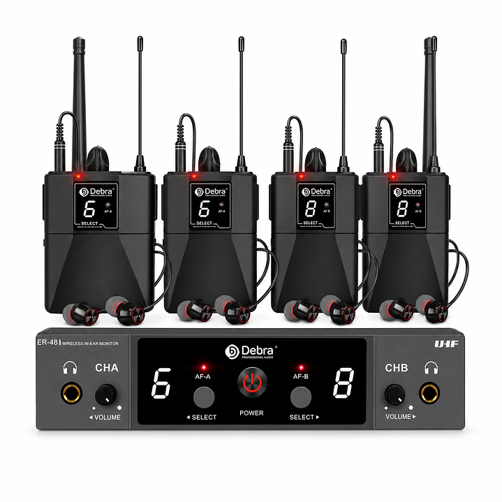 Sistema In Ear Inalámbrico DEBRA ER-480 UHF con 4 Receptores 1