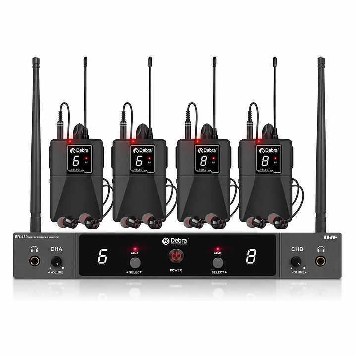 Sistema In Ear Inalámbrico DEBRA ER-480 UHF con 4 Receptores 2