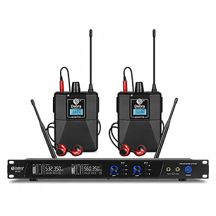 Sistema In Ear Inalámbrico DEBRA ER-202 con 2 Receptores | Monitor In Ear UHF Profesional
