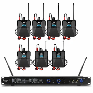 Sistema In Ear Inalámbrico DEBRA ER-202 UHF con 7 Receptores