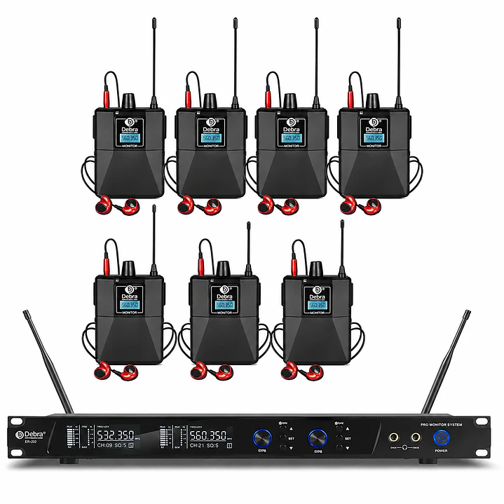 Sistema In Ear Inalámbrico DEBRA ER-202 UHF con 7 Receptores 1