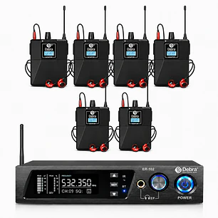 Sistema In Ear Inalámbrico DEBRA ER-102 UHF con 5 Receptores