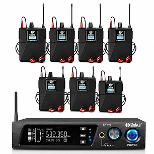 Sistema In Ear Inalámbrico DEBRA ER-102 UHF con 7 Receptores