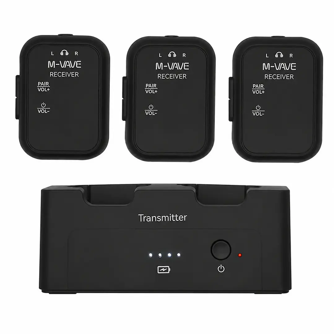 Sistema In Ear Inalámbrico M-VAVE WP-12 2.4 GHz con 3 Receptores 1