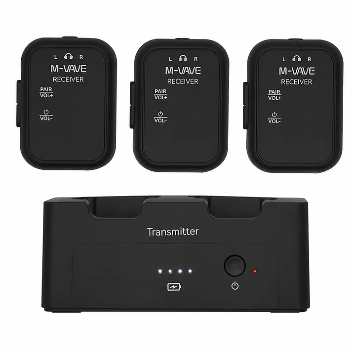 Sistema In Ear Inalámbrico M-VAVE WP-12 2.4 GHz con 3 Receptores 1