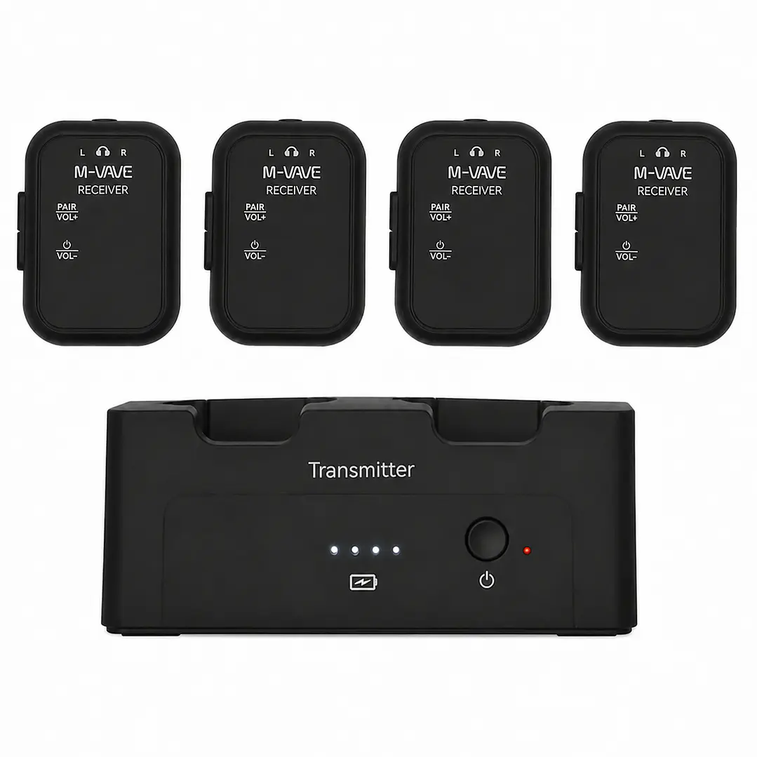 Sistema In Ear Inalámbrico M-VAVE WP-12 2.4 GHz con 4 Receptores 1