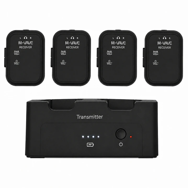 Sistema In Ear Inalámbrico M-VAVE WP-12 2.4 GHz con 4 Receptores 1