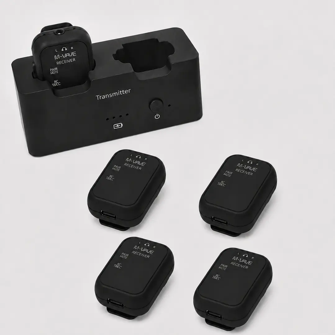 Sistema In Ear Inalámbrico M-VAVE WP-12 2.4 GHz con 5 Receptores 2