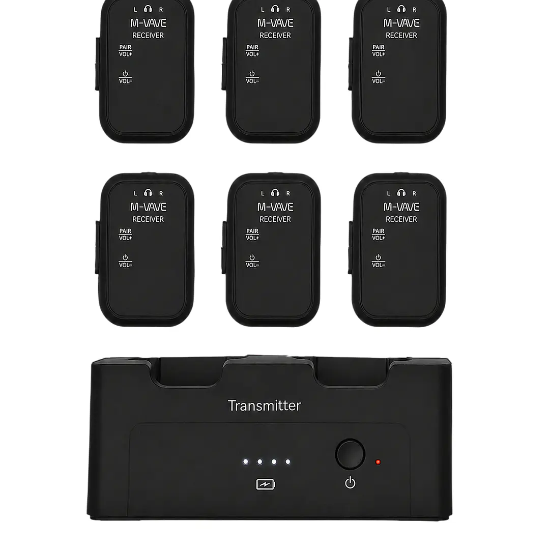 Sistema In Ear Inalámbrico M-VAVE WP-12 2.4 GHz con 6 Receptores 1