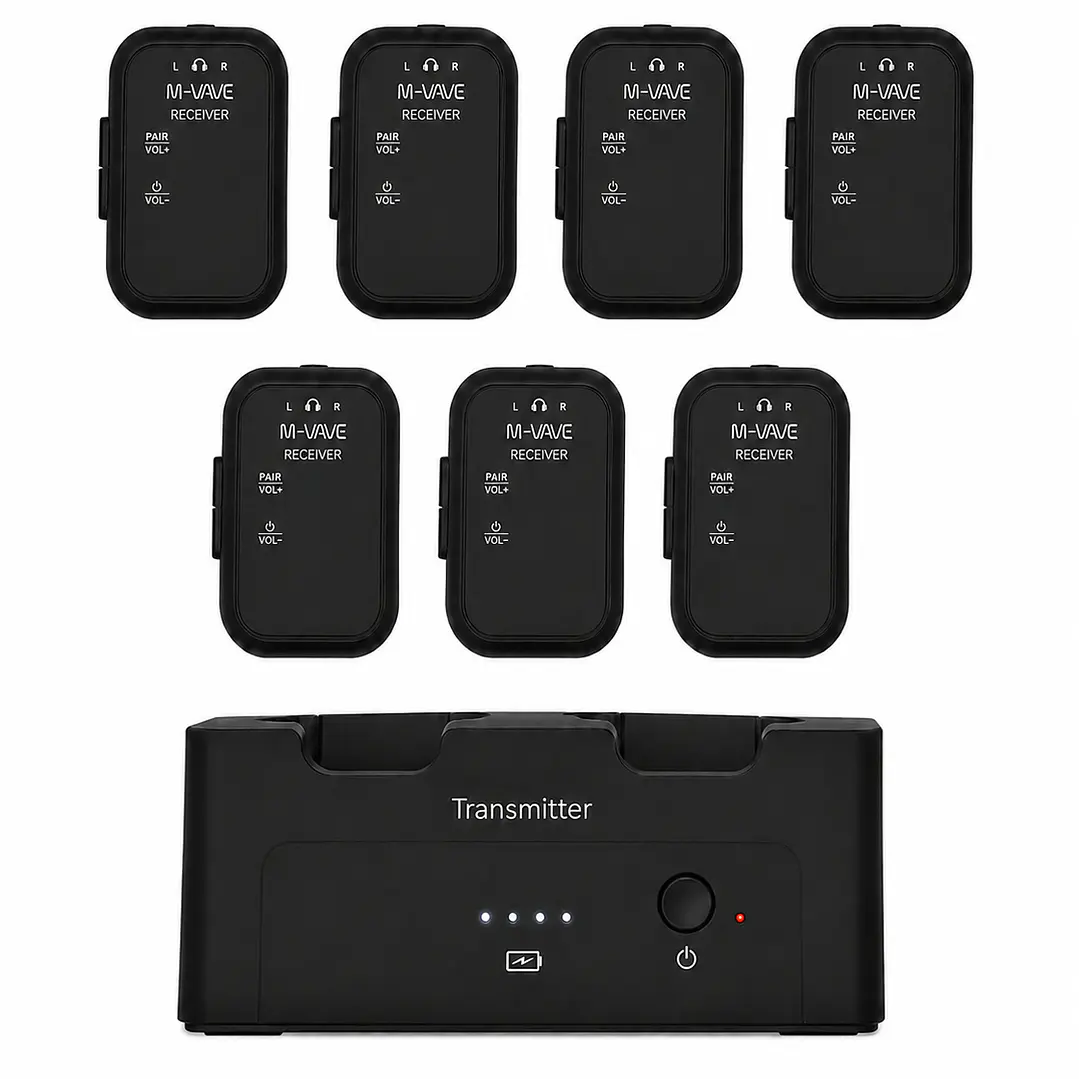 Sistema In Ear Inalámbrico M-VAVE WP-12 2.4 GHz con 7 Receptores 1