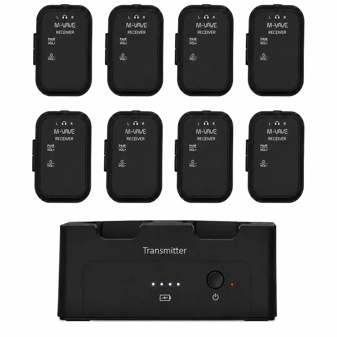 Sistema In Ear Inalámbrico M-VAVE WP-12 2.4 GHz con 8 Receptores 1