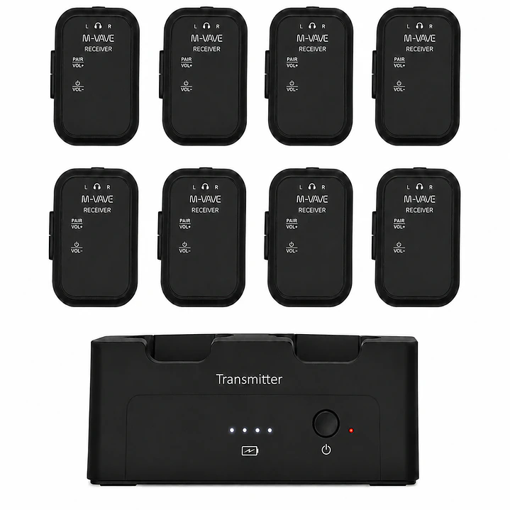 Sistema In Ear Inalámbrico M-VAVE WP-12 2.4 GHz con 8 Receptores 1