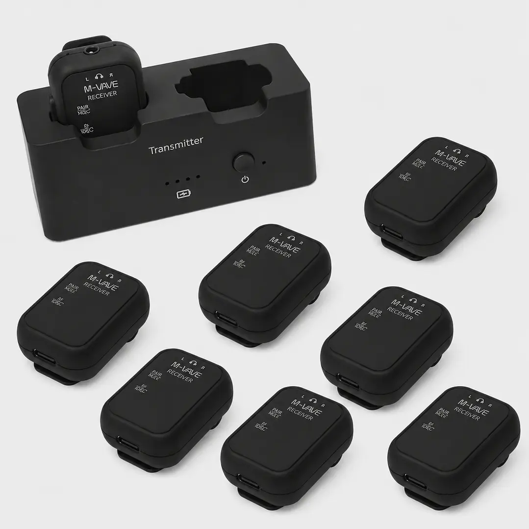 Sistema In Ear Inalámbrico M-VAVE WP-12 2.4 GHz con 8 Receptores 2