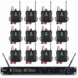Sistema In Ear Inalámbrico DEBRA ER-202 UHF con 12 Receptores