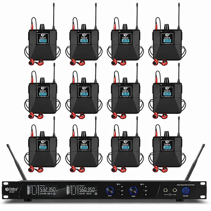 Sistema In Ear Inalámbrico DEBRA ER-202 UHF con 12 Receptores 1