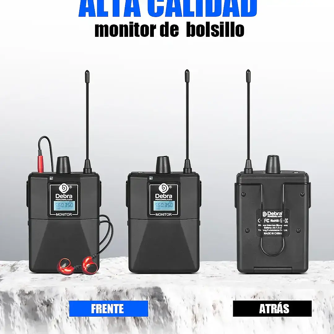 Sistema In Ear Inalámbrico DEBRA ER-202 UHF con 12 Receptores 4