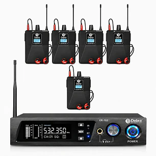 Sistema In Ear Inalámbrico DEBRA ER-102 UHF con 5 Receptores