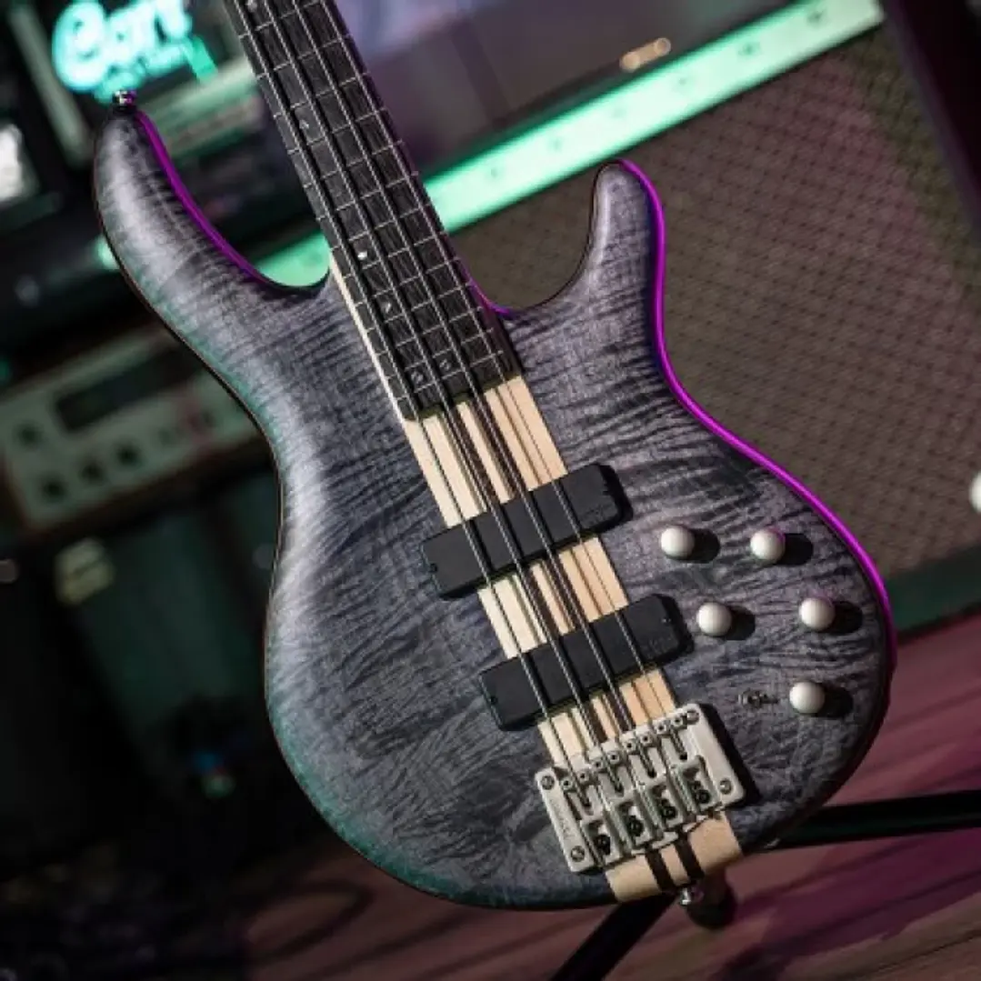 Bajo Eléctrico Cort A4 Plus FMMH OPLB 4 Cuerdas Activo Bartolini Artisan Blue Black 2