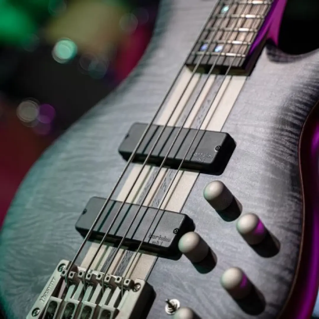 Bajo Eléctrico Cort A4 Plus FMMH OPLB 4 Cuerdas Activo Bartolini Artisan Blue Black 3