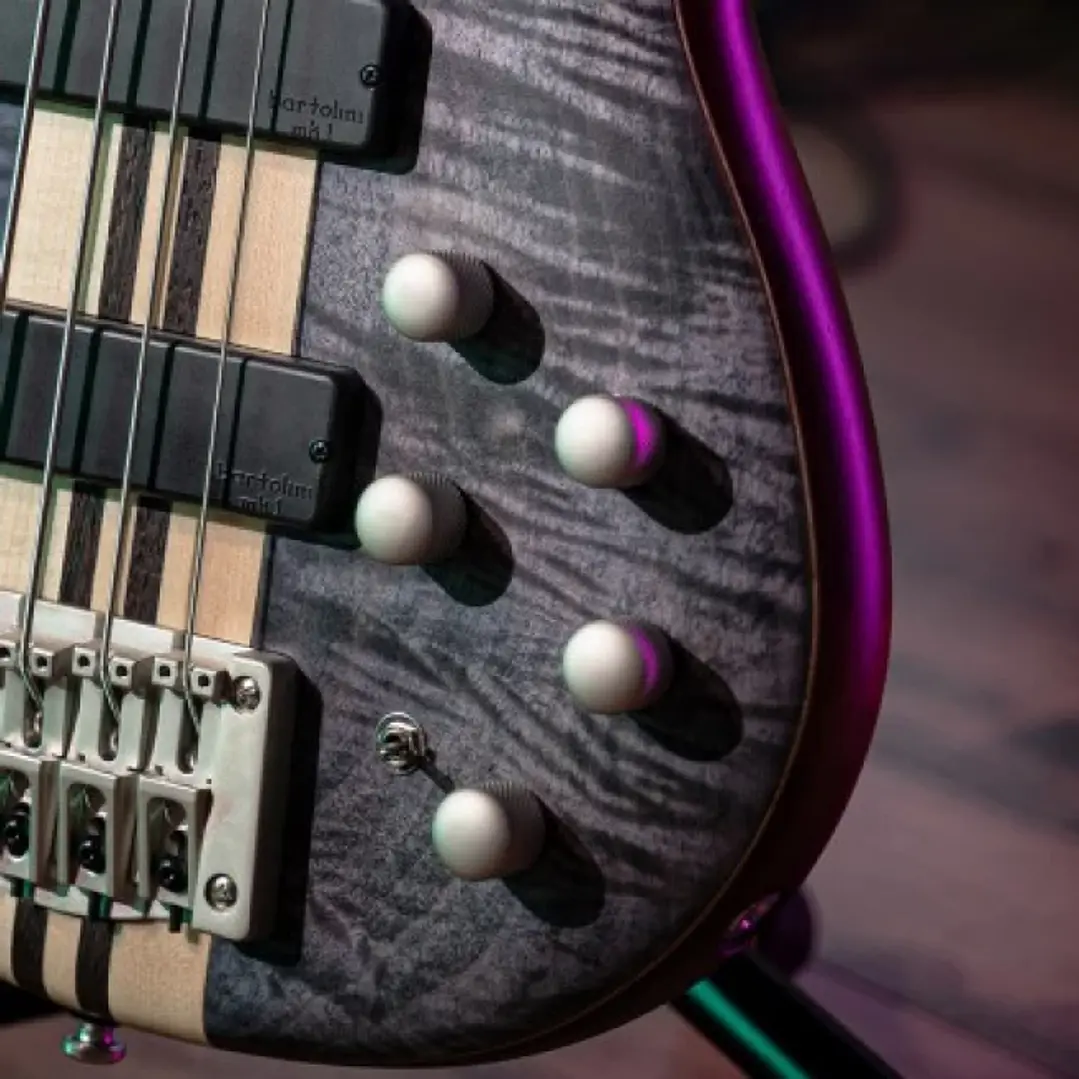 Bajo Eléctrico Cort A4 Plus FMMH OPLB 4 Cuerdas Activo Bartolini Artisan Blue Black 4