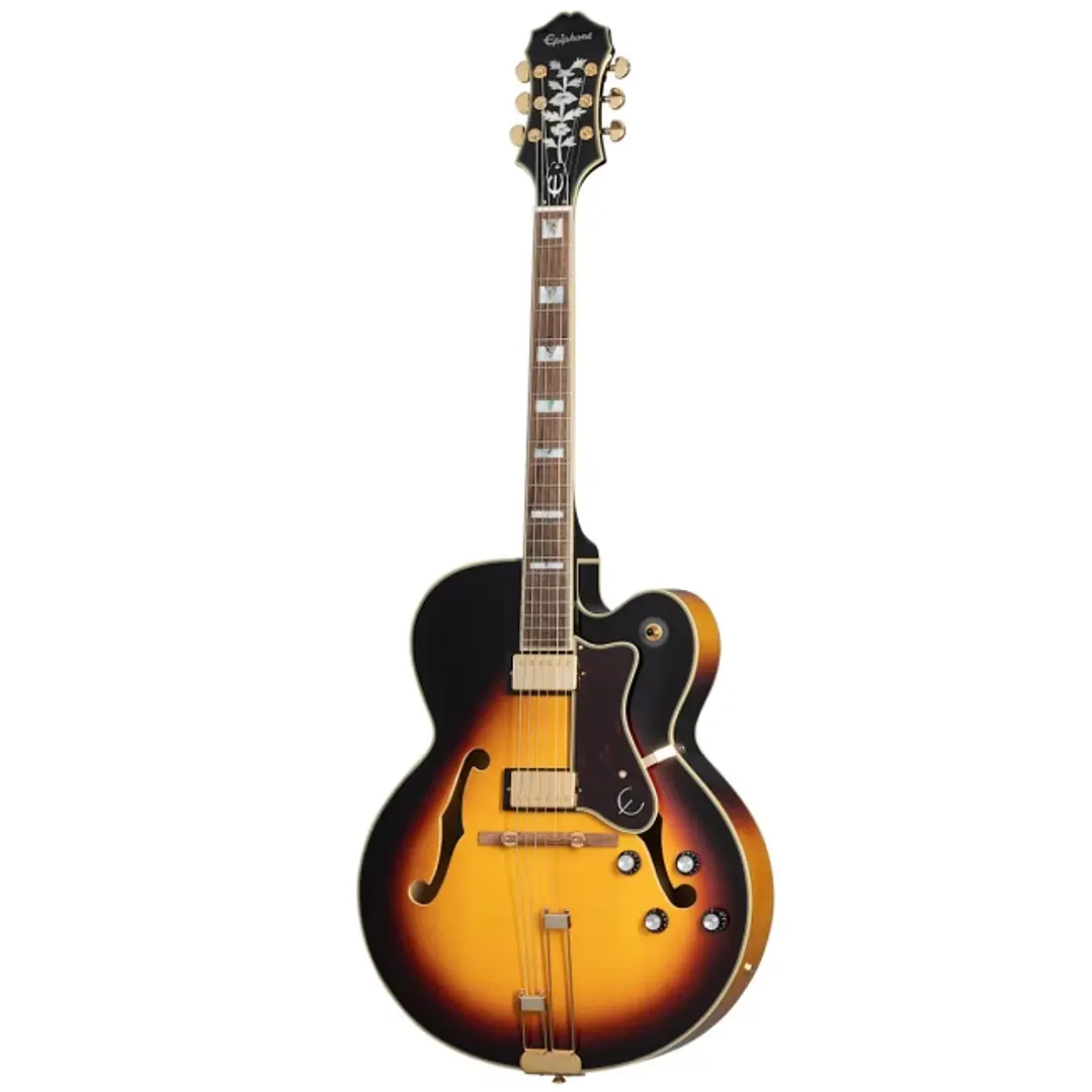 Guitarra Eléctrica Epiphone Broadway Hollowbody Vintage Sunburst Jazz Alnico Classic PRO 1