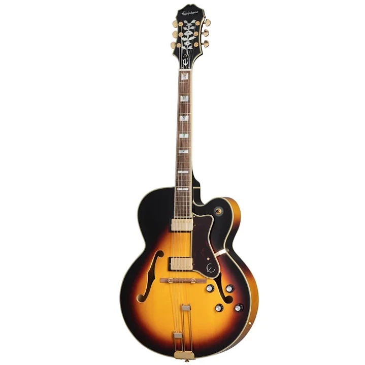 Guitarra Eléctrica Epiphone Broadway Hollowbody Vintage Sunburst Jazz Alnico Classic PRO 1