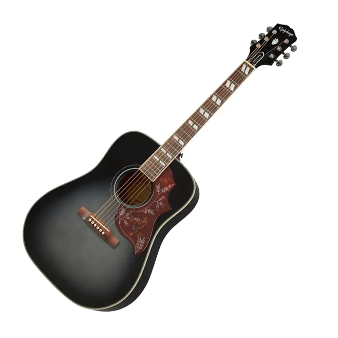 Guitarra Electroacústica Epiphone Hummingbird Studio Ebony Tapa Sólida Fishman 1