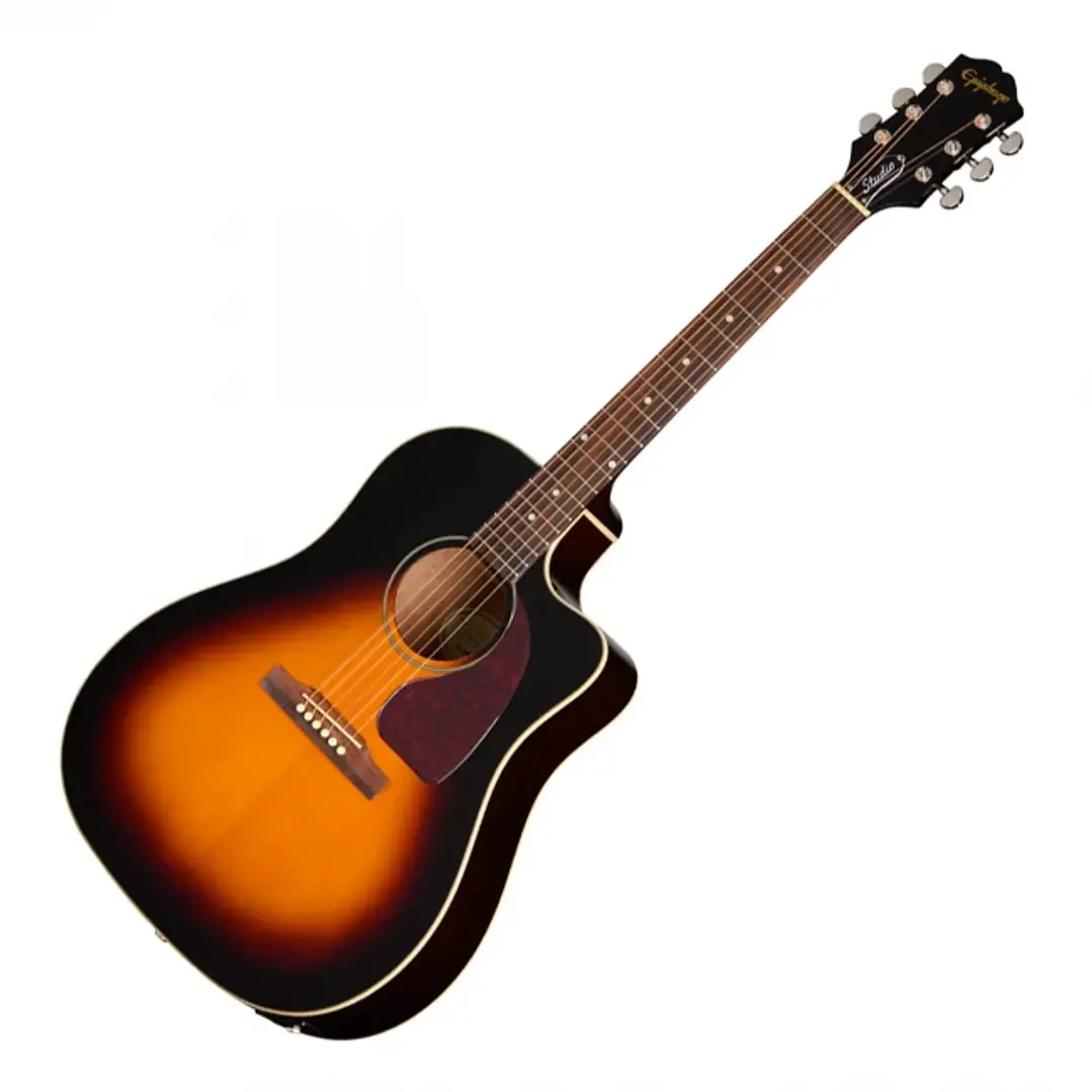 Guitarra Electroacústica Epiphone J-45 Studio EC Vintage Sunburst Cutaway Fishman 1