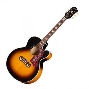 Guitarra Electroacústica Epiphone J-200 Studio Vintage Sunburst Super Jumbo Tapa Sólida