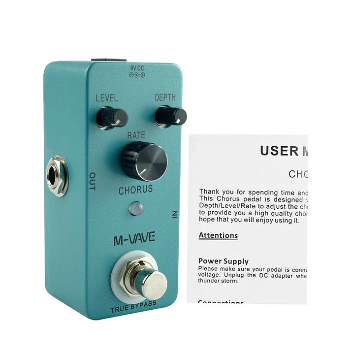 Pedal Chorus M-VAVE para Guitarra – Efecto Chorus Analógico True Bypass 3