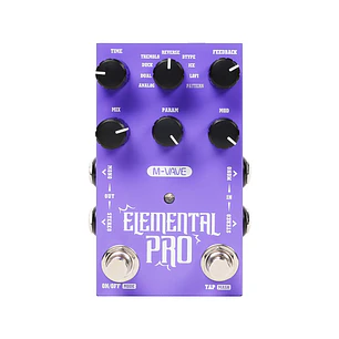 Pedal Delay M-VAVE Elemental Pro Estéreo 9 Modos Tap Tempo