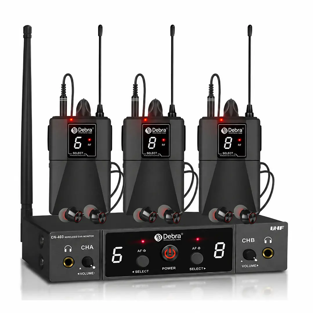 Sistema In Ear Inalámbrico DEBRA ER-480 UHF con 3 Receptores 1