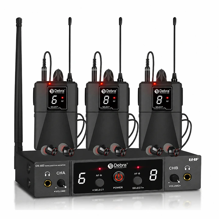 Sistema In Ear Inalámbrico DEBRA ER-480 UHF con 3 Receptores 1