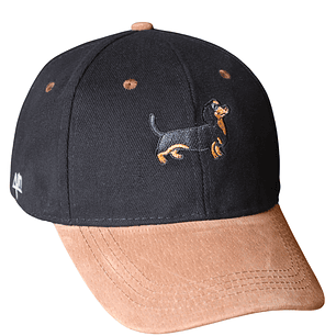 Jockey bordado con perro salchicha dachshund negro