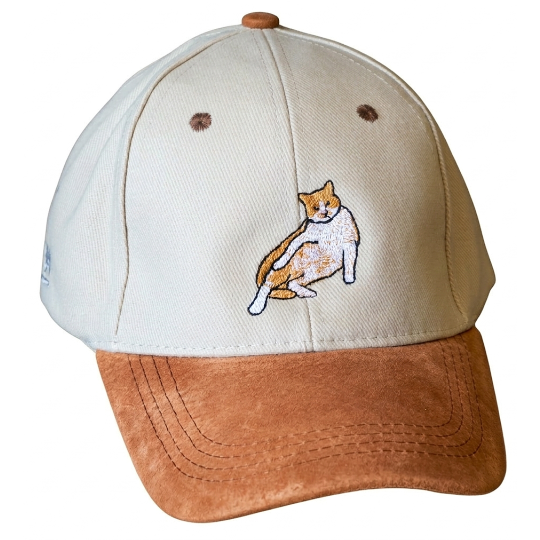 Jockey bordado con Gato naranja panzón  1