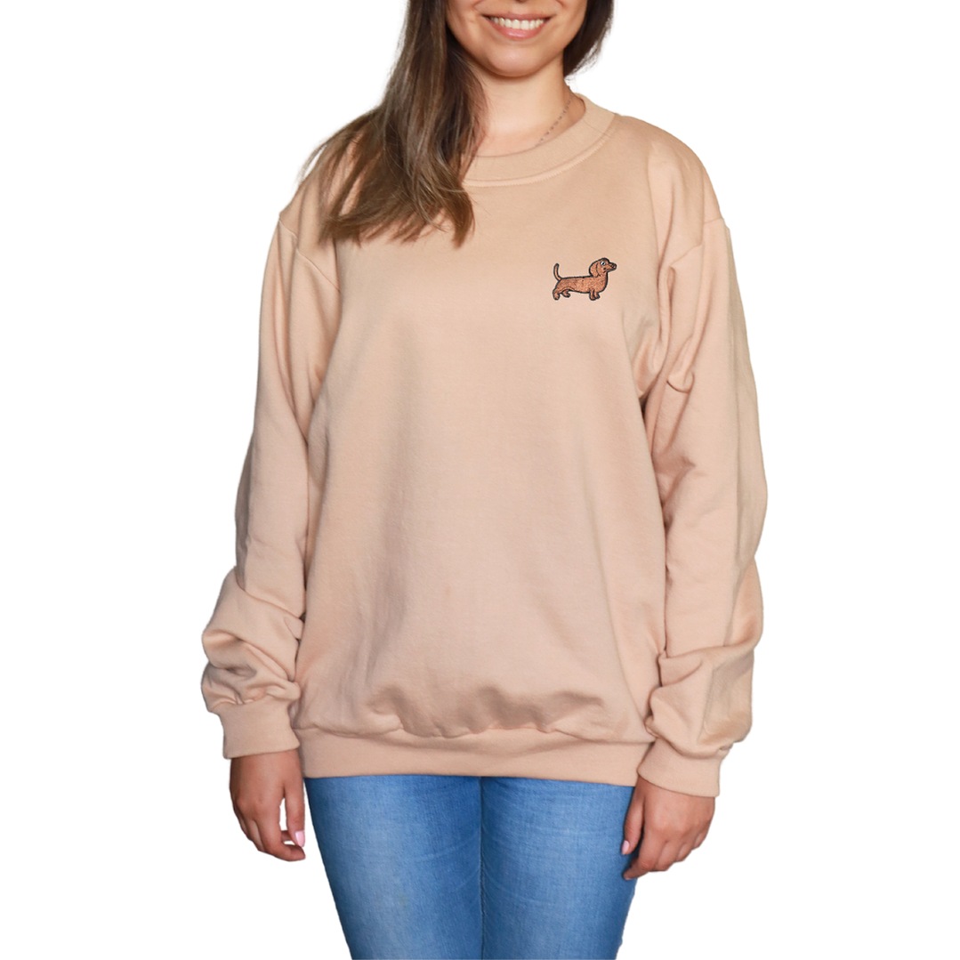 Polerón Mujer y Hombre bordado con perro salchicha Dachshund  1