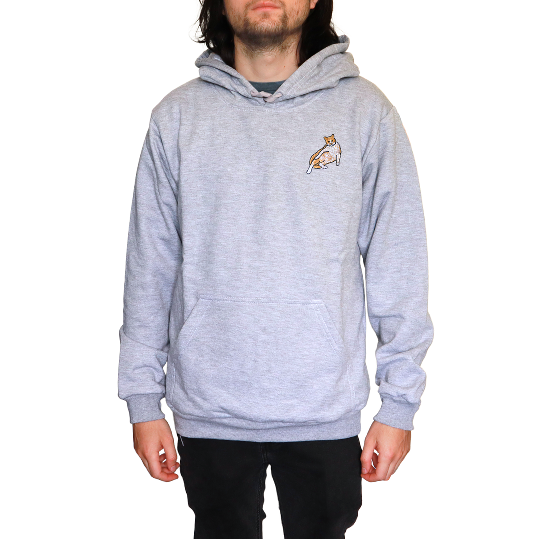 Polerón Mujer y Hombre bordado con Gato Naranja Panzón  2