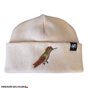 Gorro bordado con Picaflor Chileno 