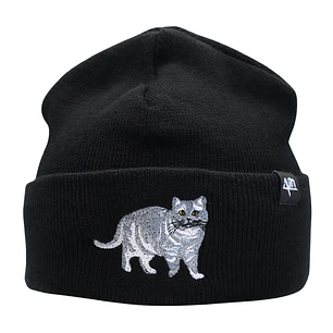 Gorro bordado con Gato Gris y Blanco