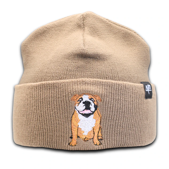Gorro bordado con perro Bulldog Inglés  2