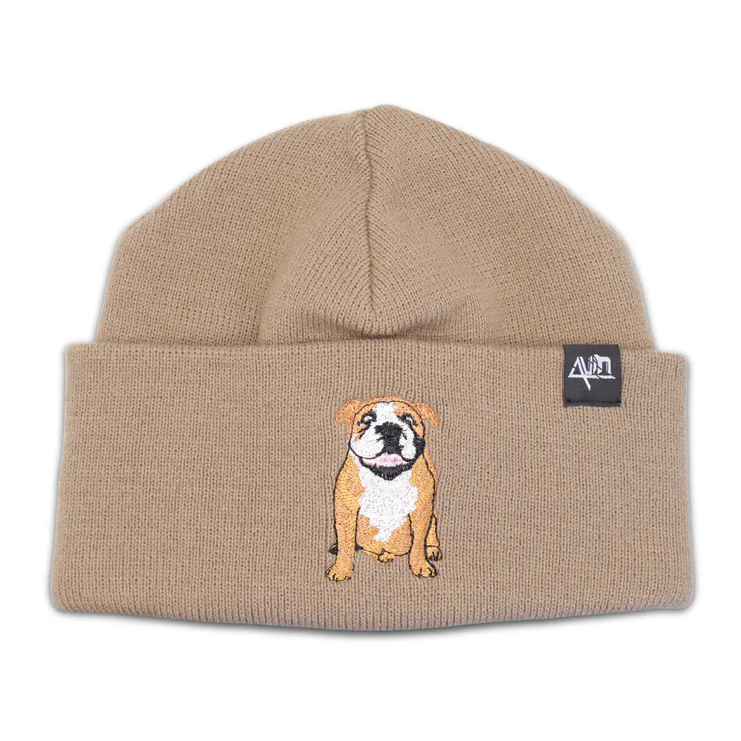 Gorro bordado con perro Bulldog Inglés  1