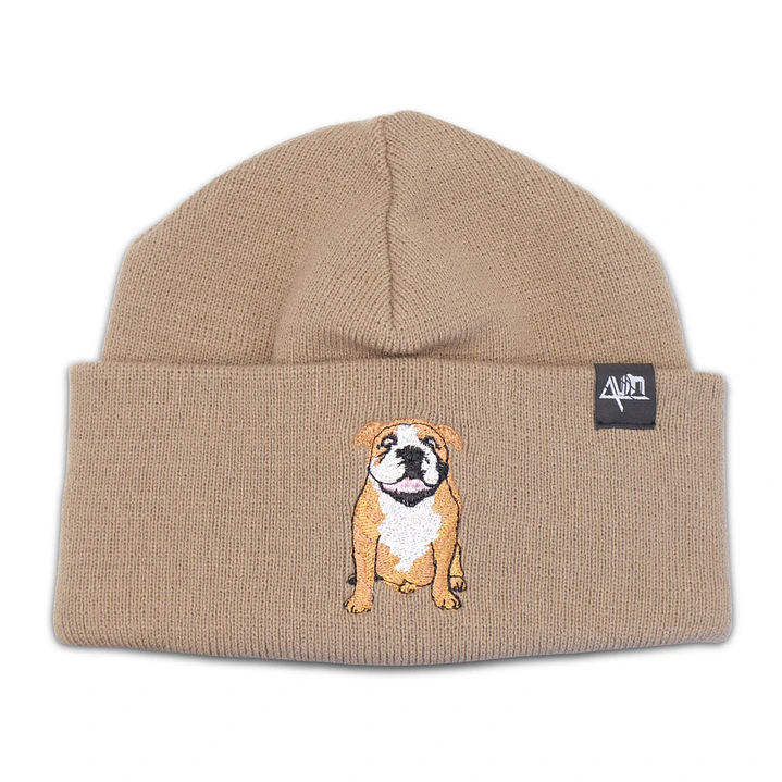 Gorro bordado con perro Bulldog Inglés  1
