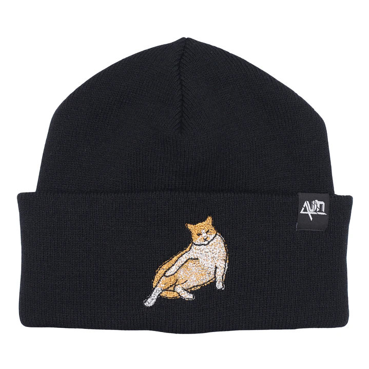 Gorro bordado con Gato Naranja Panzón  3