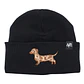 Gorro bordado con salchicha Dachshund Arlequín café  - Miniatura 2