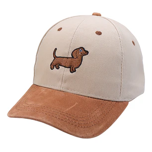 Jockey bordado con perro salchicha dachshund café 
