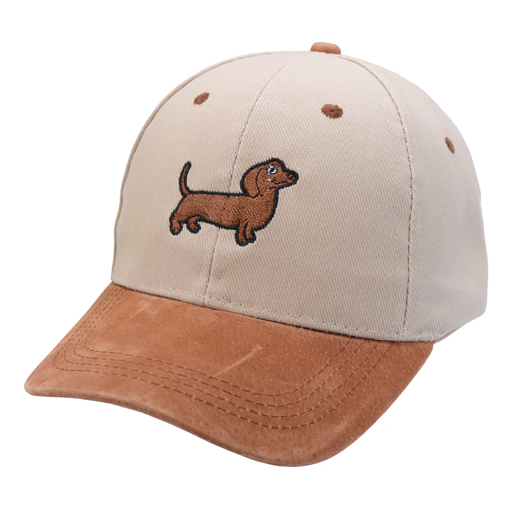 Jockey bordado con perro salchicha dachshund café  1