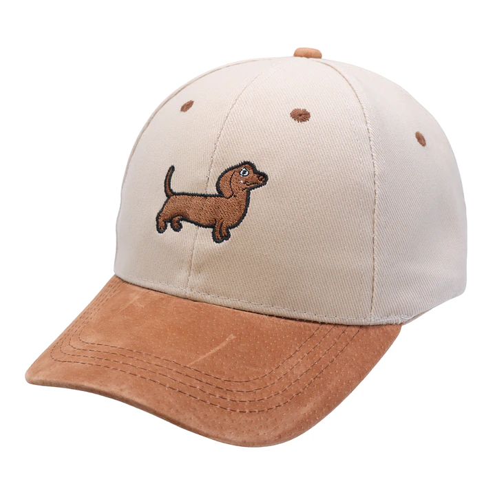 Jockey bordado con perro salchicha dachshund café  3