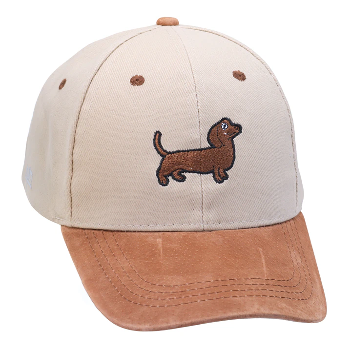Jockey bordado con perro salchicha dachshund café  2