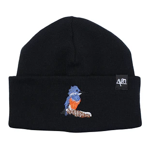 Gorro bordado con Martín pescador 