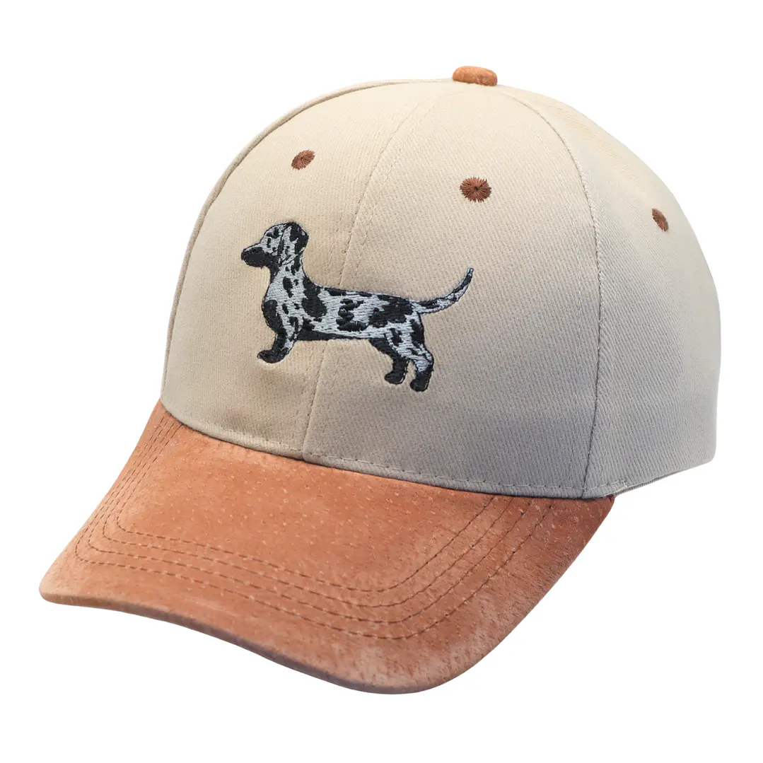Jockey bordado con perro salchicha dachshund arlequín Gris 3